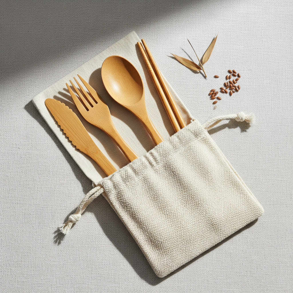Bamboo Travel Cutlery Set