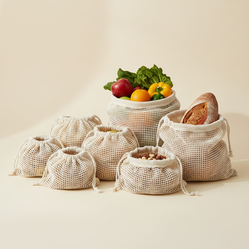 Organic Cotton Produce Bags (6 Pack)